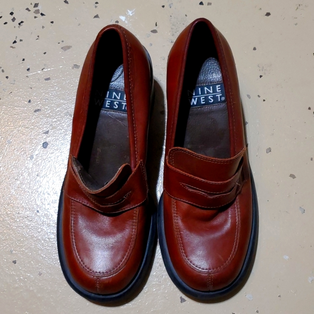NINE WEST CROMWELL LEATHER SHOES SIZE 5 1/2M